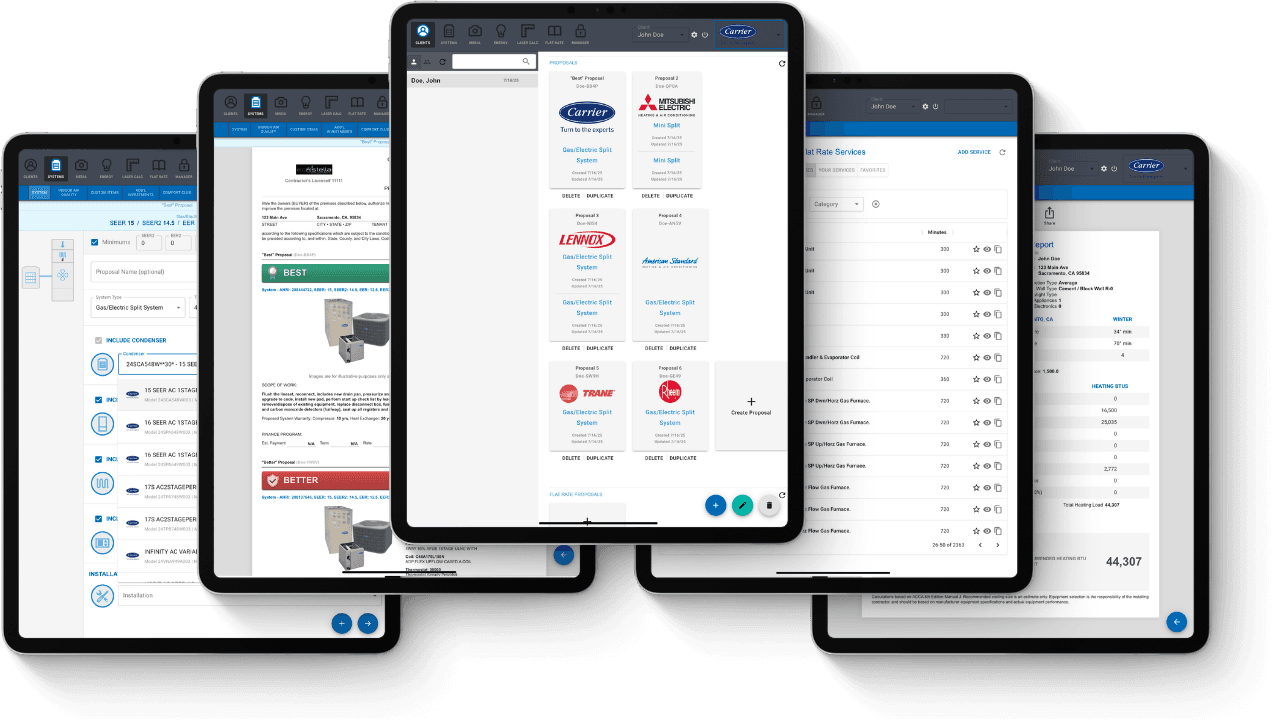AirMatch proposal software screens